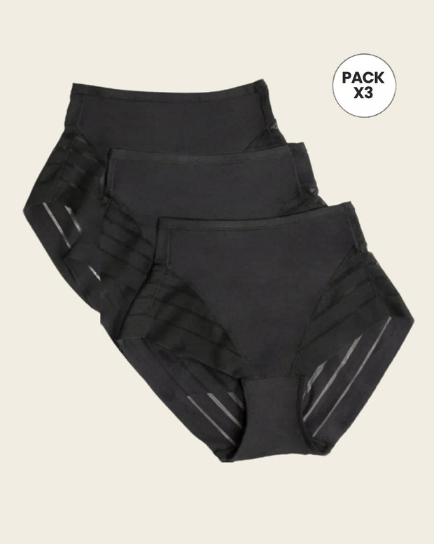Paquete x 3 panty faja clásicos control moderado de abdomen