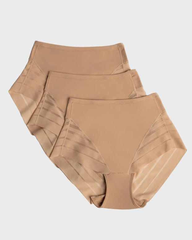 Paquete x 3 panties faja clásicos con compresión moderada de abdomen