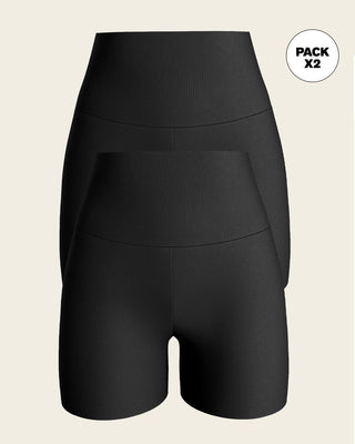 Paquete x 2 shorts de control moderado aspecto invisible con fajón antideslizante#color_700-negro