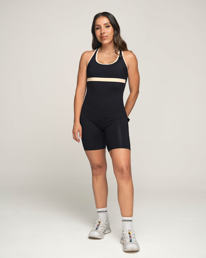 Enterizo corto deportivo compresión suave de abdomen