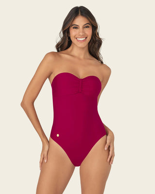 Traje de baño entero con espalda ajustable#color_333-rojo