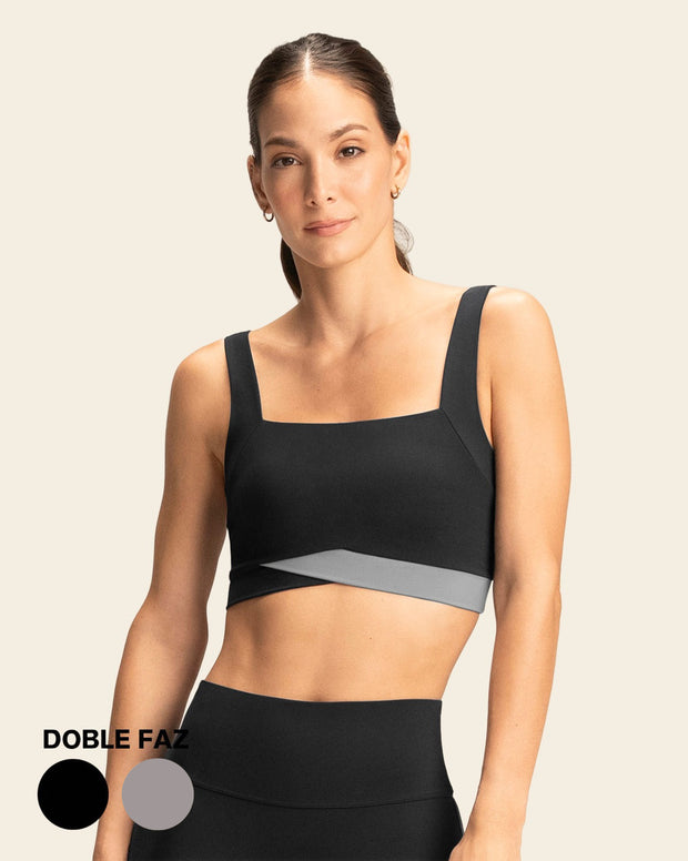 Top deportivo doble faz, cargaderas anchas