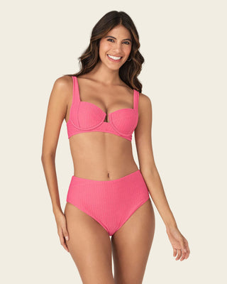 Bikini en textura acanalada con panty tiro alto y top con varillas#color_211-salmon
