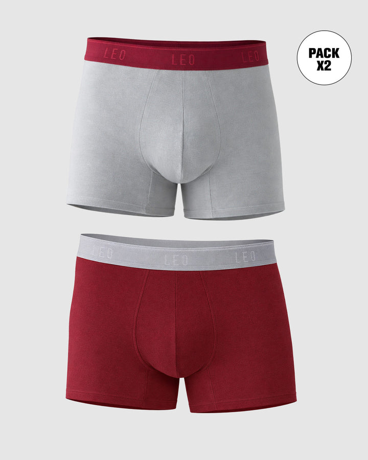 Paquete x2 bóxers cortos en algodón elástico