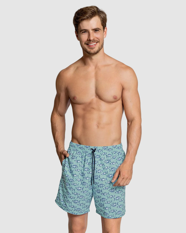 Pantaloneta de baño masculina con práctico bolsillo al lado derecho