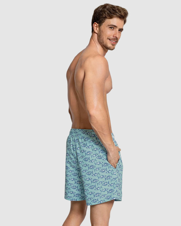 Pantaloneta de baño masculina con práctico bolsillo al lado derecho