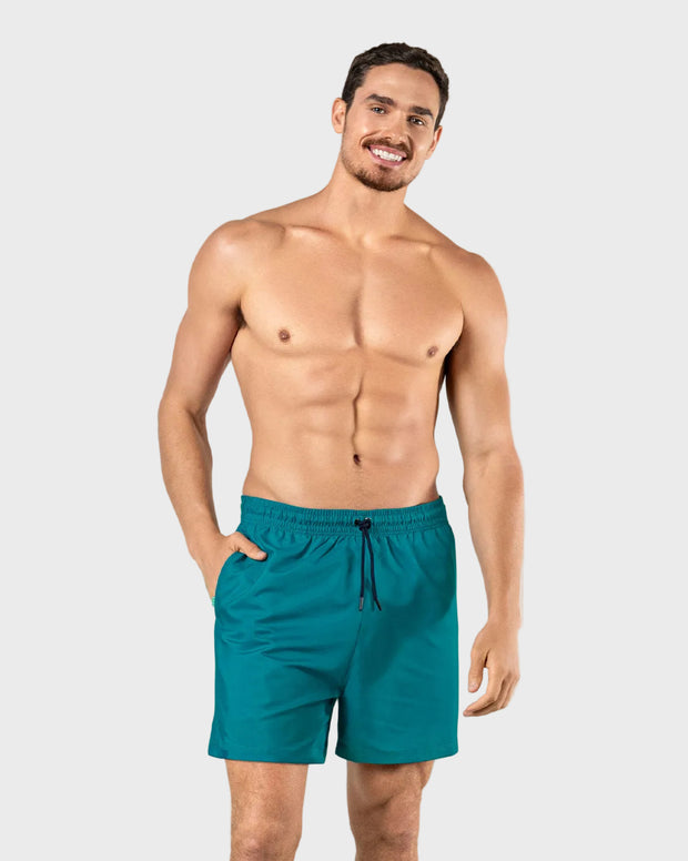 Pantaloneta de baño masculina con práctico bolsillo al lado derecho