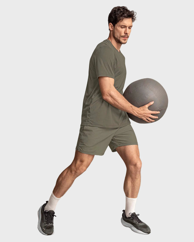 Camiseta deportiva masculina semiajustada de secado rápido
