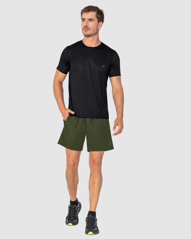 Camiseta deportiva masculina semiajustada de secado rápido