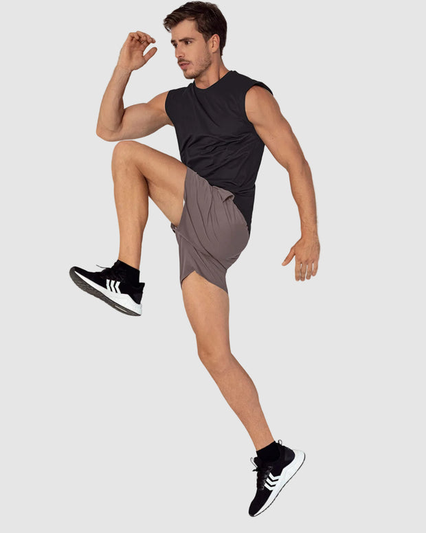 Camiseta manga sisa deportiva y de secado rápido para hombre