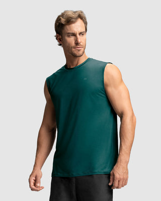Camiseta manga sisa deportiva y de secado rápido para hombre#color_a41-verde-medio