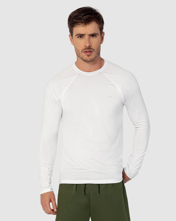 Camiseta deportiva masculina manga larga con protección UV