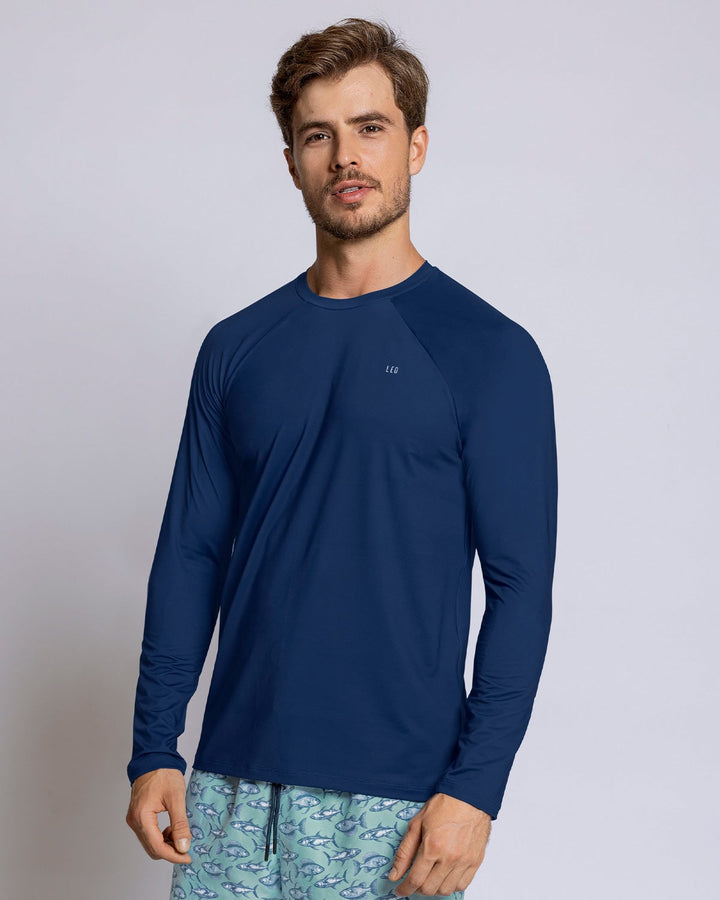 Camiseta deportiva masculina manga larga con protección UV