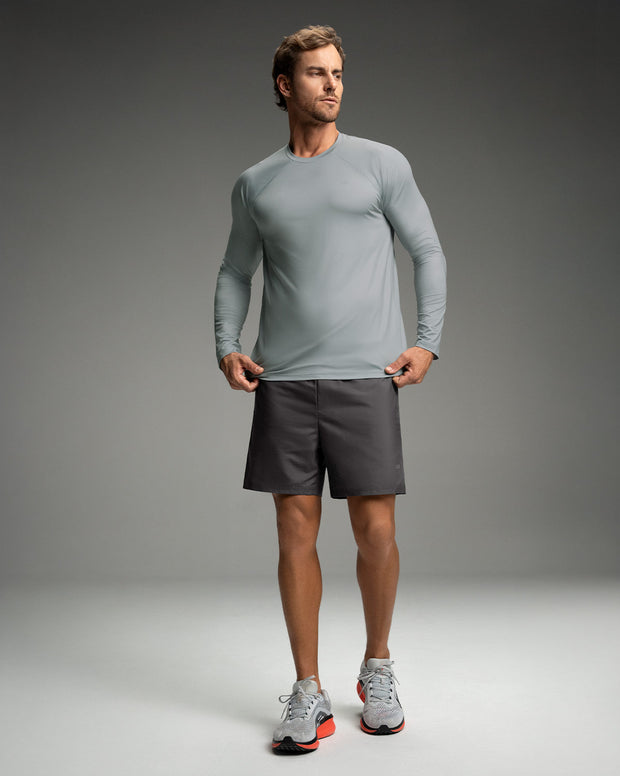 Camiseta deportiva masculina manga larga con protección UV