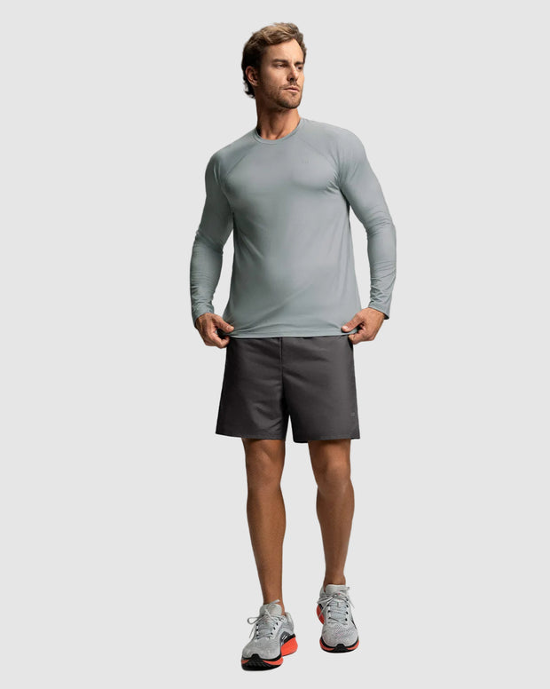 Camiseta deportiva masculina manga larga con protección UV