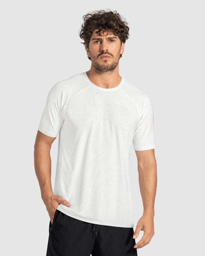 Camiseta deportiva con tela texturizada y transpirable
