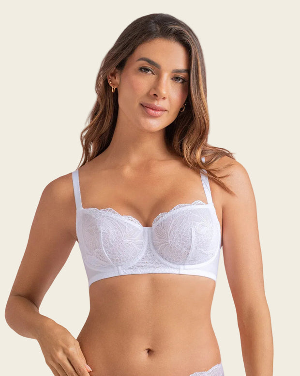 Brasier con copas en SmartLace® y espalda en tul