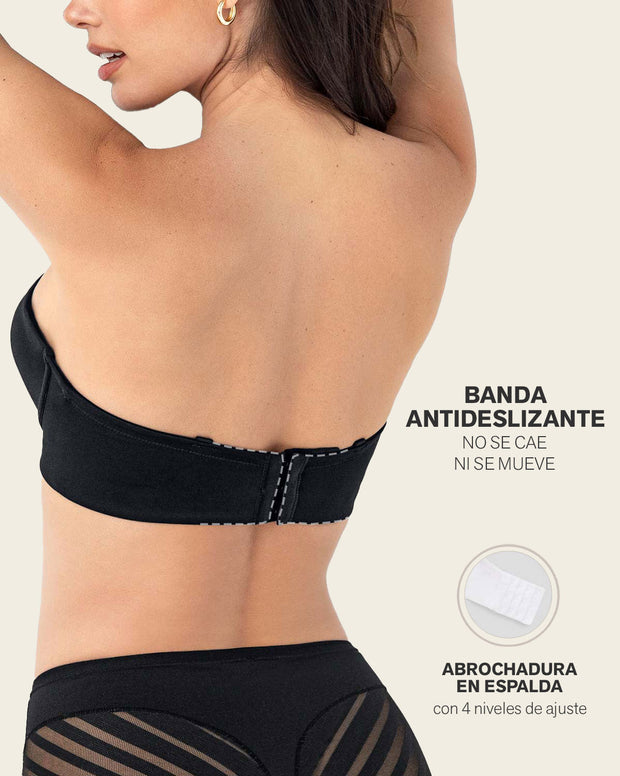 Brasier strapless ideal para busto mediano y grande