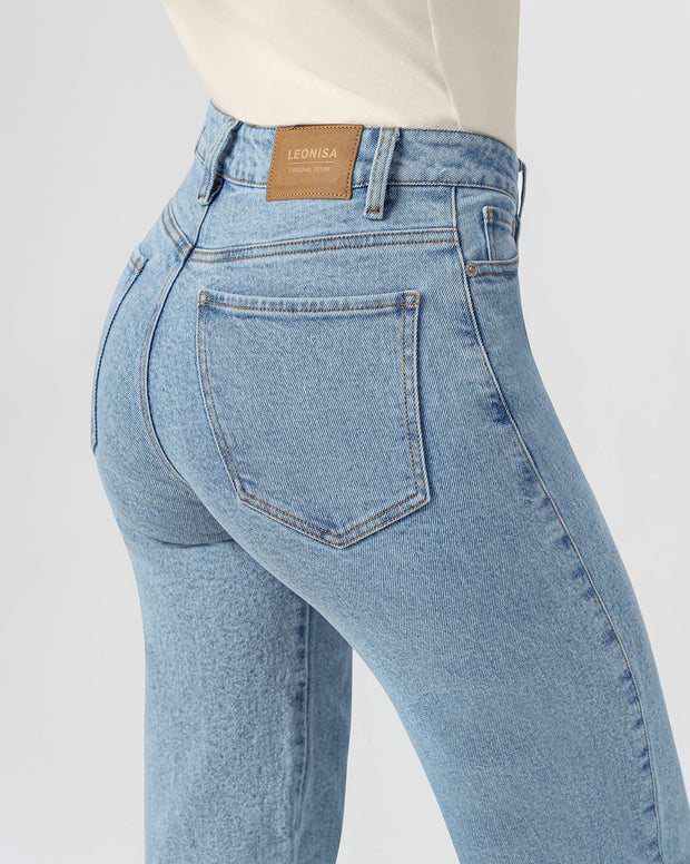 Jean bota ancha esencial para mujer