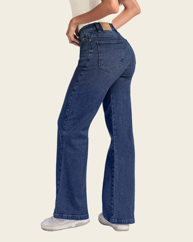 Jean bota ancha esencial para mujer