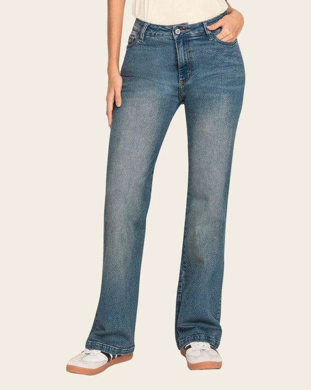 Jean bota ancha esencial para mujer