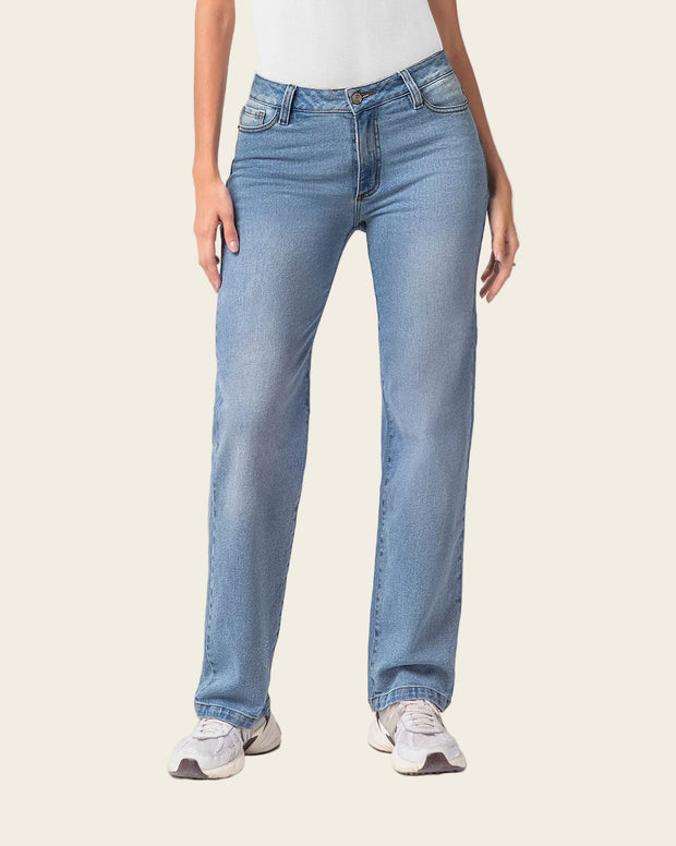 Jean bota recta para mujer