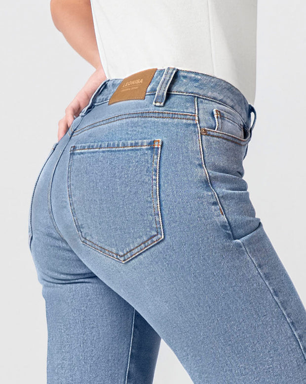 Jean bota recta para mujer