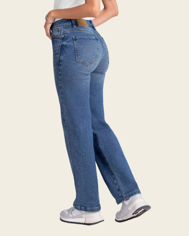 Jean bota recta para mujer