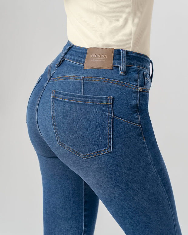 Jean levanta glúteos bota flare