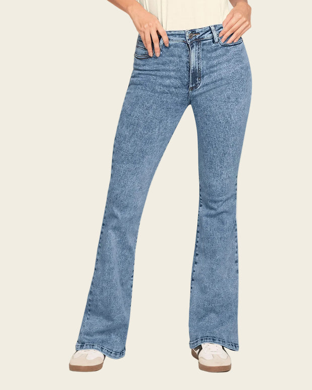 Jean levanta glúteos bota flare