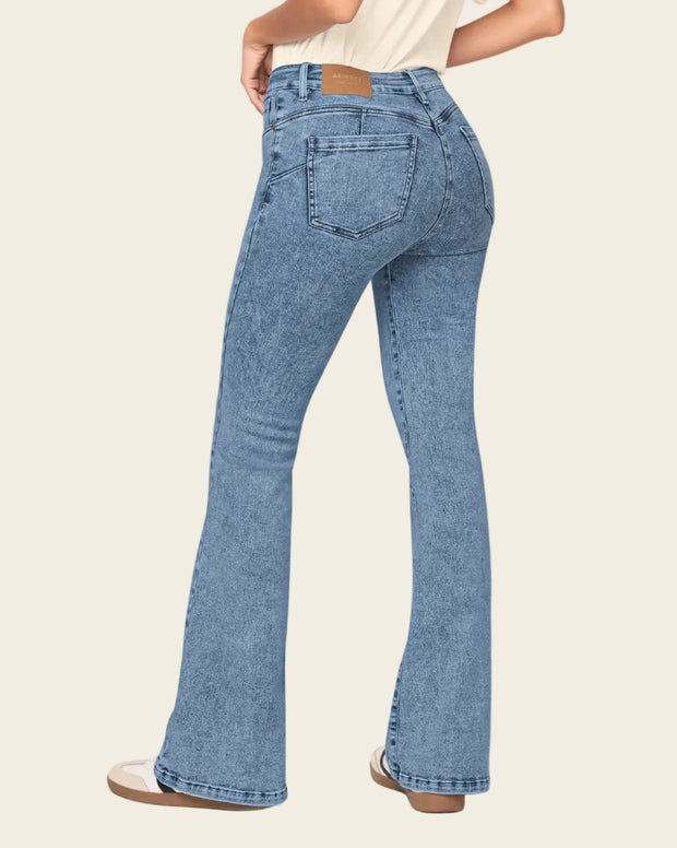 Jean levanta glúteos bota flare
