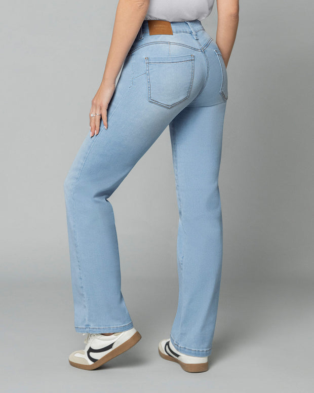 Jean levanta glúteos bota recta