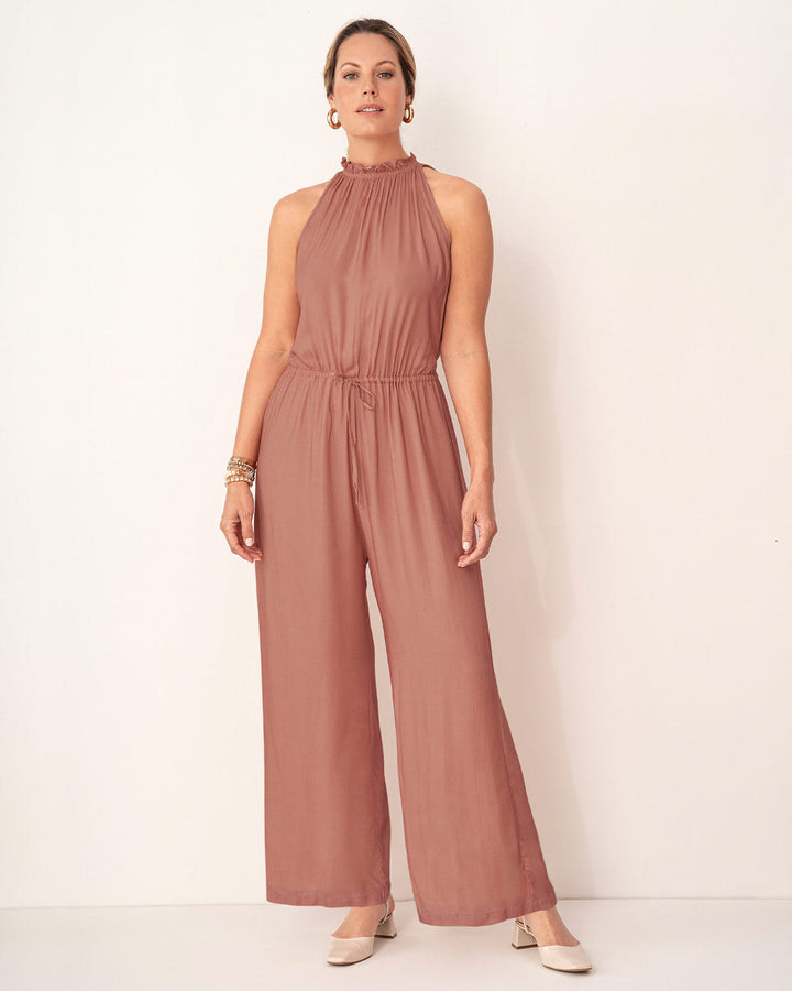 Enterizo largo con tira para ajustar en la cintura