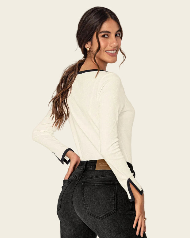 Camiseta manga larga de silueta ajustada