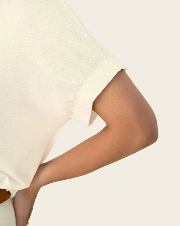 Camiseta básica manga corta con elástico ancho