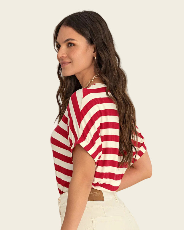 Camiseta básica manga corta con elástico ancho