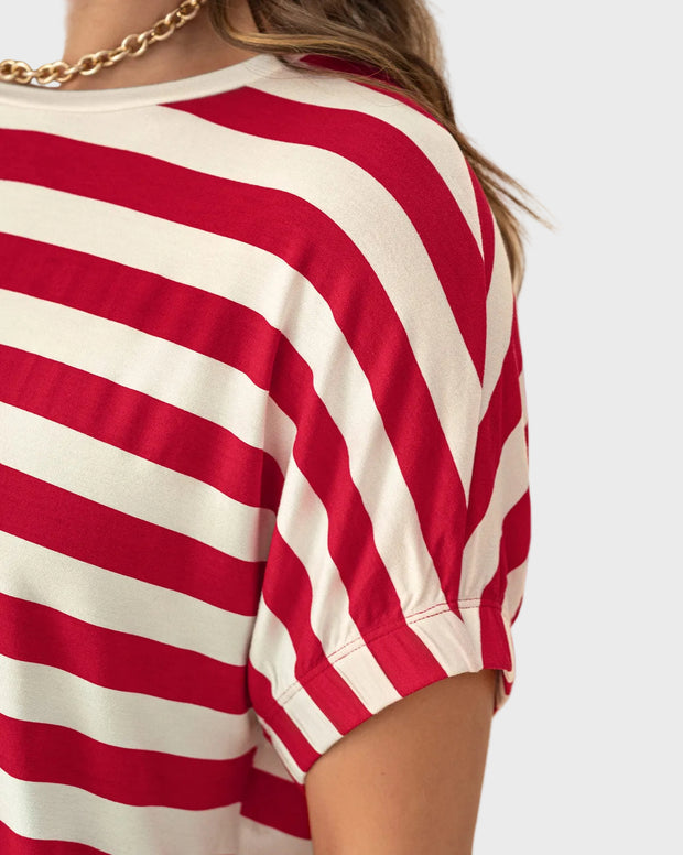 Camiseta básica manga corta con elástico ancho
