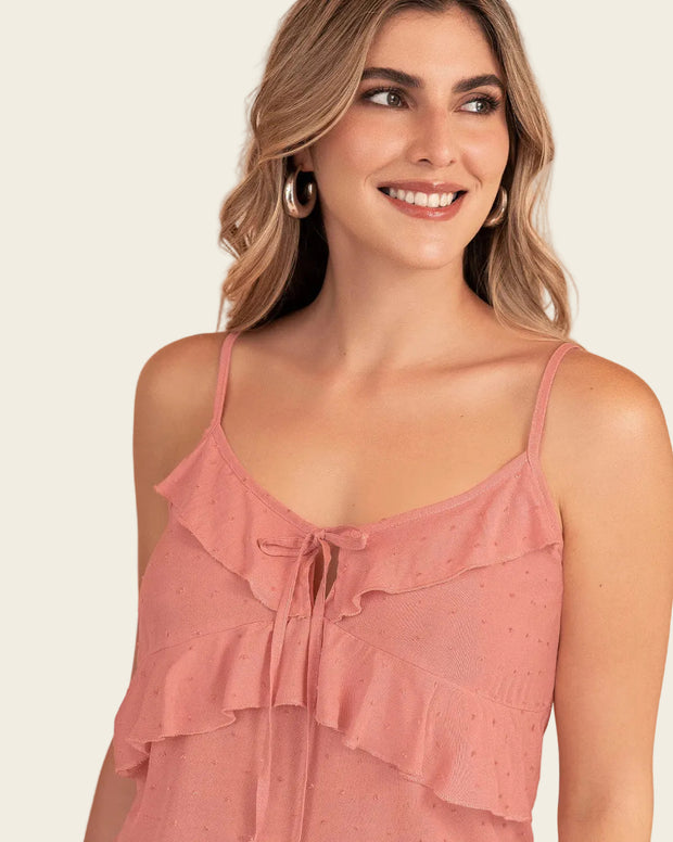 Camiseta de tiritas con boleros elaborada en tela con relieve