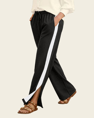 Pantalón bota ancha con aberturas a los lados#color_700-negro