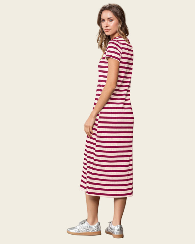 Vestido midi manga corta