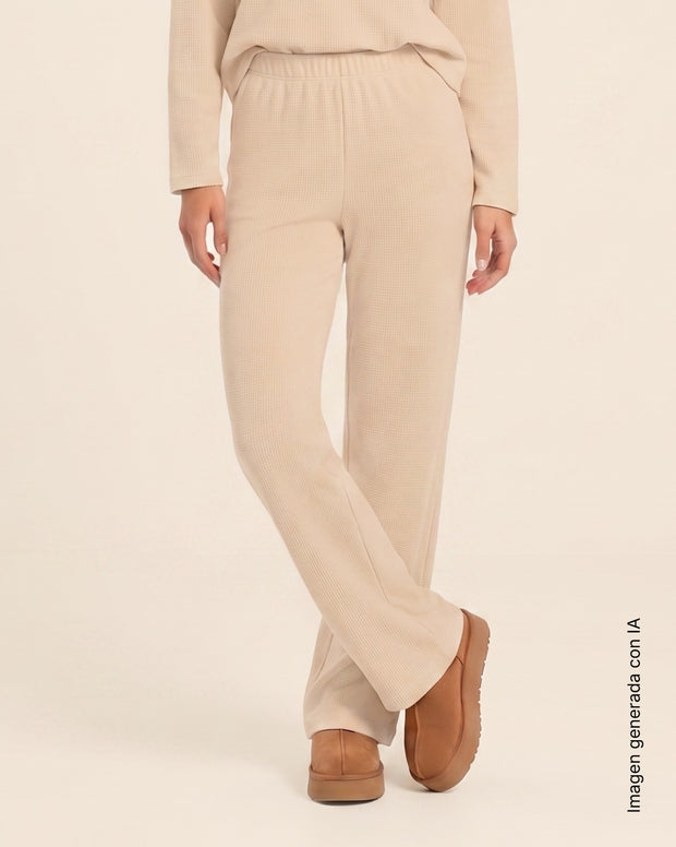 Pantalón largo con textura