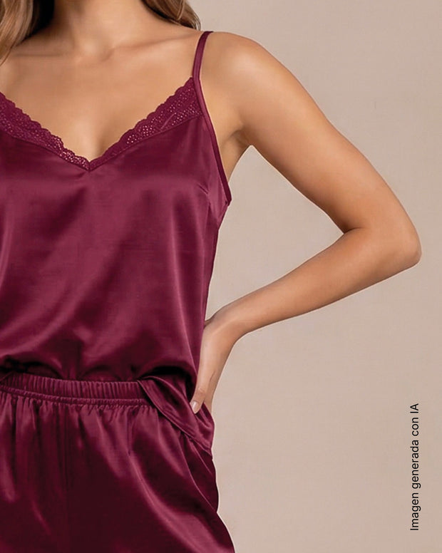 Blusa satinada de tiritas con Smartlace®