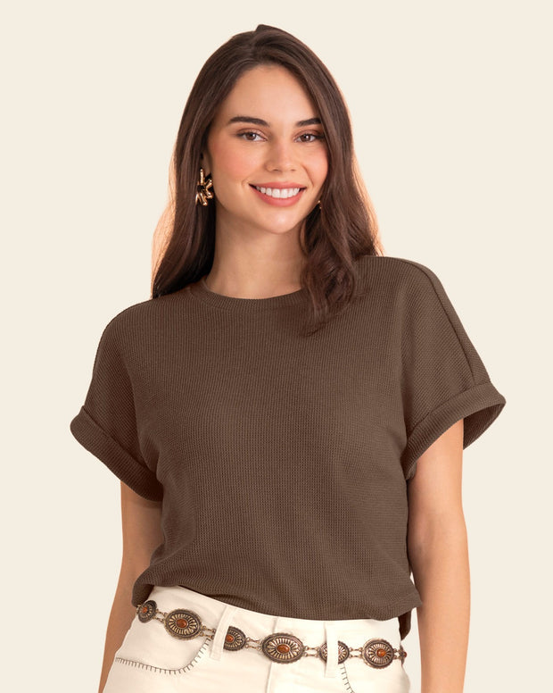 Camiseta manga corta con textura