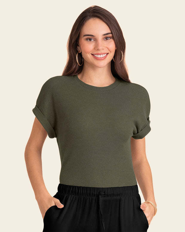 Camiseta manga corta con textura