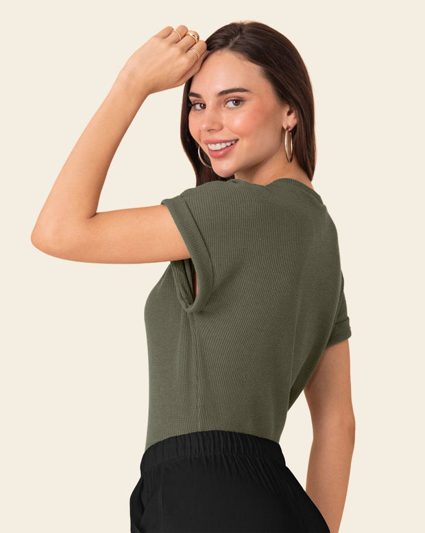 Camiseta manga corta con textura