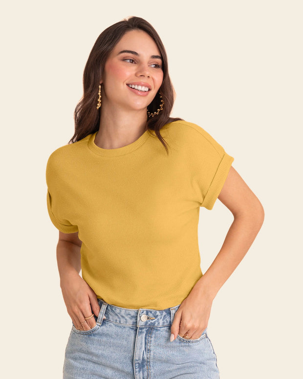 Camiseta manga corta con textura