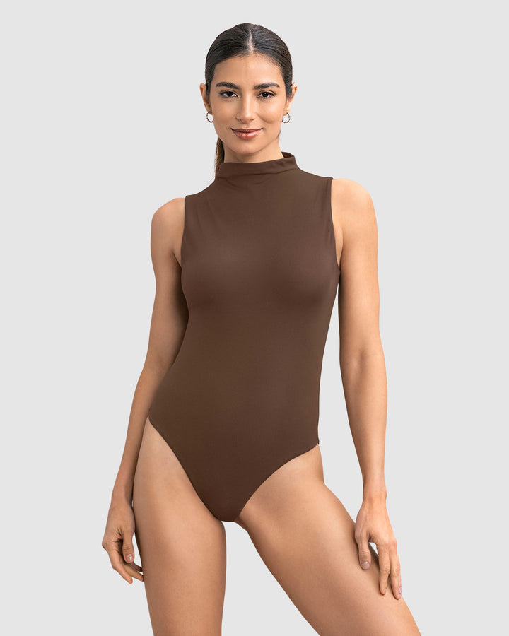 Body de cuello alto con compresión de abdomen