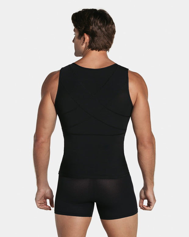 Chaleco masculino de compresión fuerte en Powerslim®