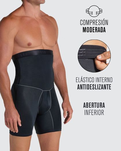 Bóxer de compresión en microfibra dos prendas en una: bóxer y cinturilla#color_700-negro