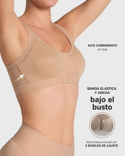 Brasier corrector de postura con compresión de volumen del busto Multi/Functional#color_801-cafe-medio